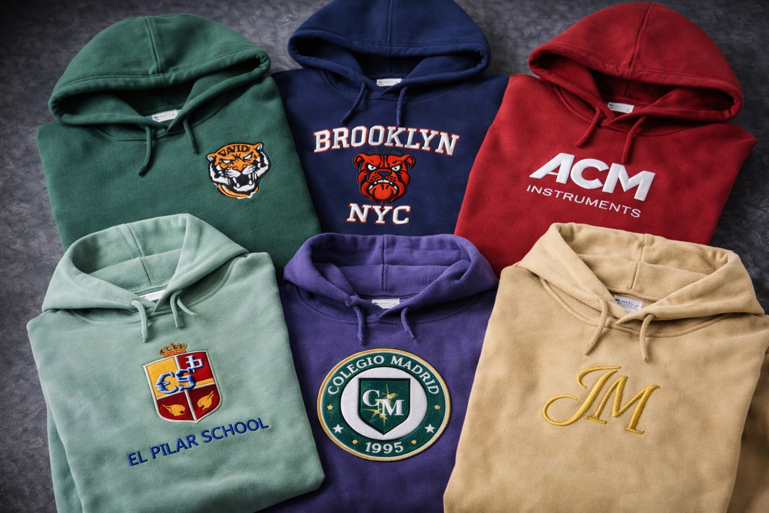 Sudaderas bordadas personalizadas para empresas, grupos y eventos